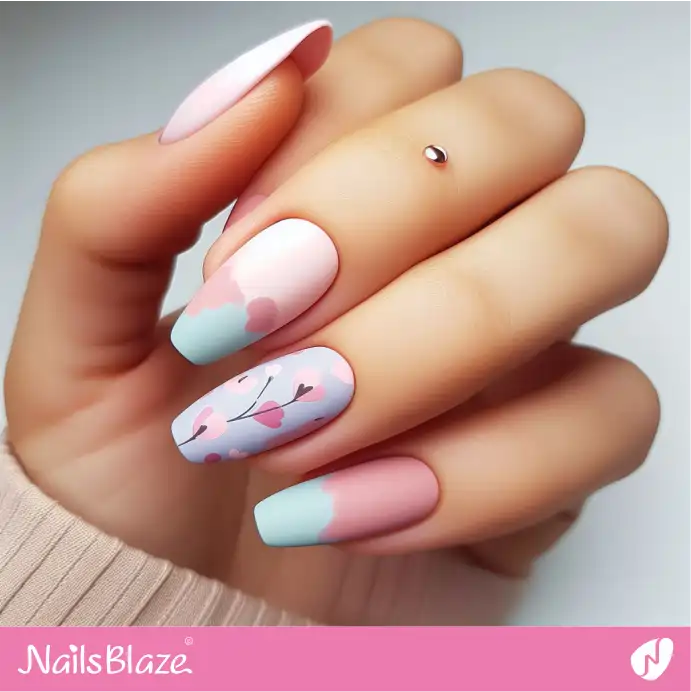 Abstract Pastel Matte Watercolor Nails | Paint Nail Art - NB2260